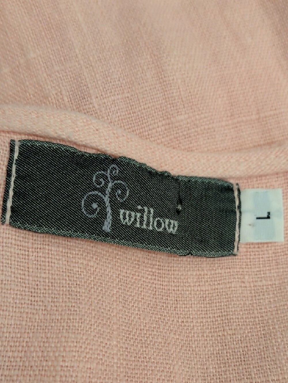 Willow Pastel Pink Button-Front Linen Shirt Jacket USA Made Candy Bubble Gum Clr - Picture 7 of 11